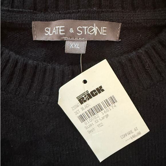 Slate & Stone NWT ($148) | Men's Black Wool Blend Crew Neck Sweater | size XXL - Picture 6 of 6